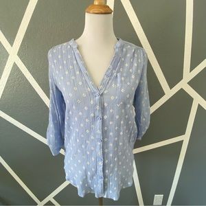 EUC Timing Top w embroidery flowers